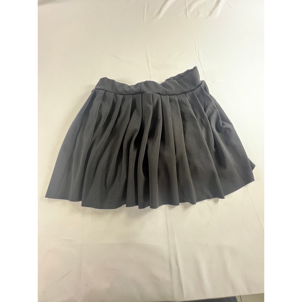 Womens Black Pleated Mini Skirt High Waisted Skater School Girl Style Size S